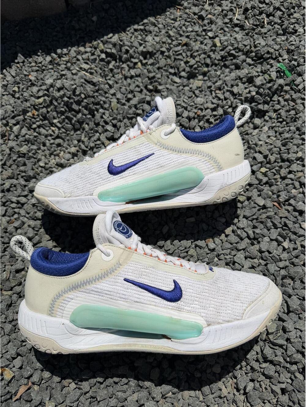 Nike Zoom Court NXT HC White Deep Royal Blue Size 7M 8.5W